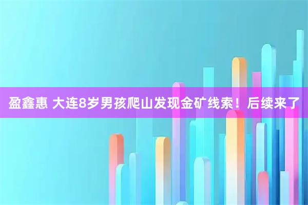 盈鑫惠 大连8岁男孩爬山发现金矿线索！后续来了